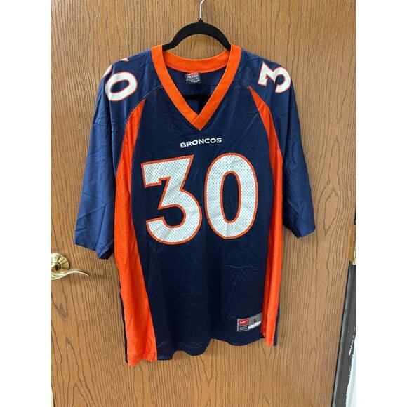Nike Team Denver Broncos Terrell Davis 30 Jersey L Blue & Orange - Picture 1 of 5